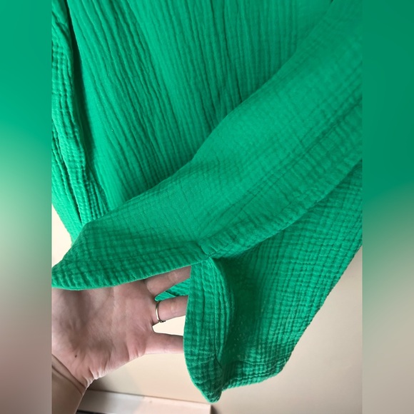 J. Jill Green 100% Cotton Gauze Split Hem Button Down Tunic Size S Coastal - Picture 7 of 12